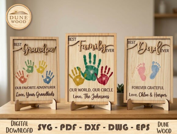 Best Family Handprint Frame SVG for Father S Day