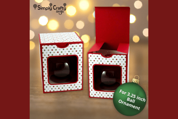 Christmas SVG: Round Ball Ornament Box 3.25 Inches