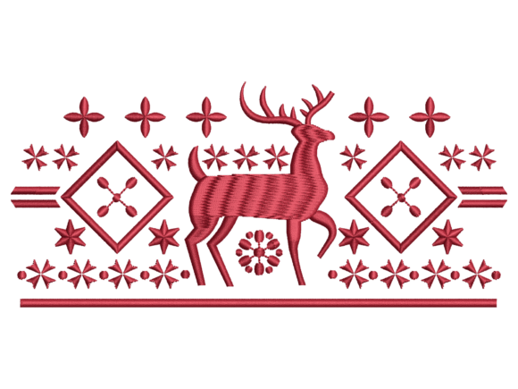 Ethnic Deer Embroidery Design for Christmas