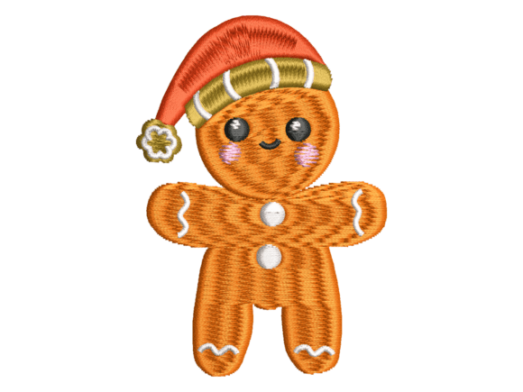Gingerbread Bear Embroidery Design for Christmas