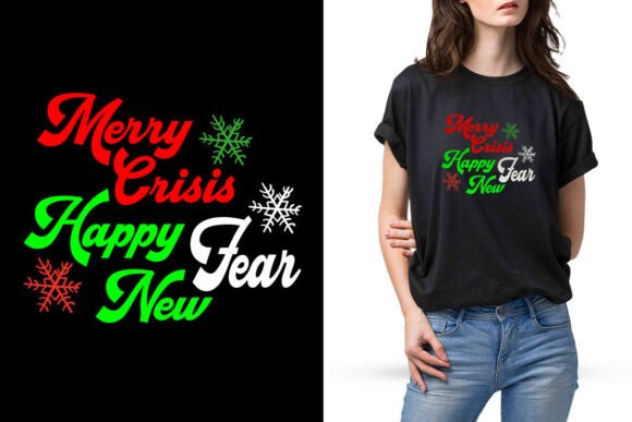 Merry Crisis Retro Design for Print Templates