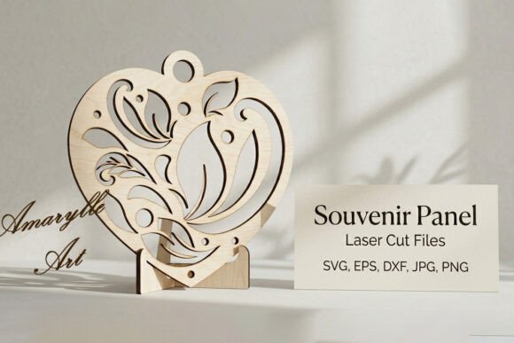 Ornate Heart Pendant SVG for Keychains
