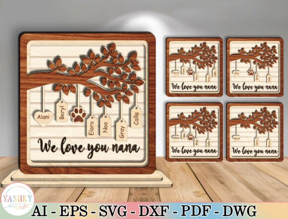 Personalized Family Glowforge XTool Svg for Mother S Day