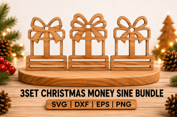 Present Cash Gift Holder Laser Cut File for Winter Amp