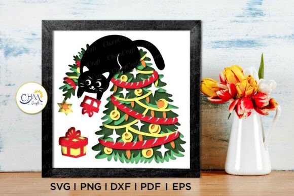 Review: 3D Christmas Cat Tree Shadow Box SVG