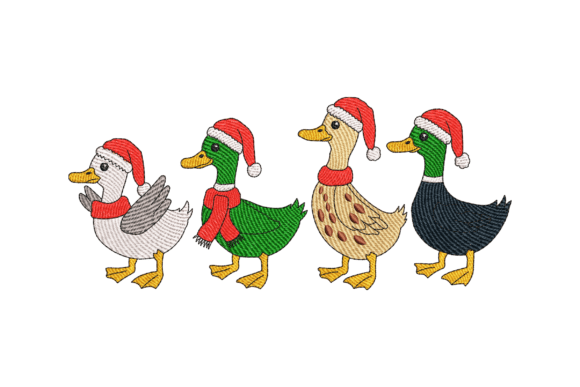 Santa Hat Ducks: A Festive Christmas Design Asset