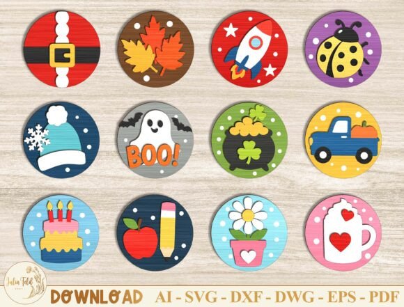 Seasonal Interchangeable SVG Bundle for Home Decor