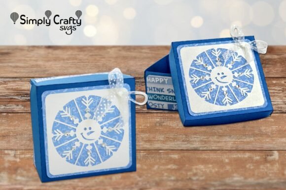 Snowman Snowflake Gift Box SVG for Christmas Crafts