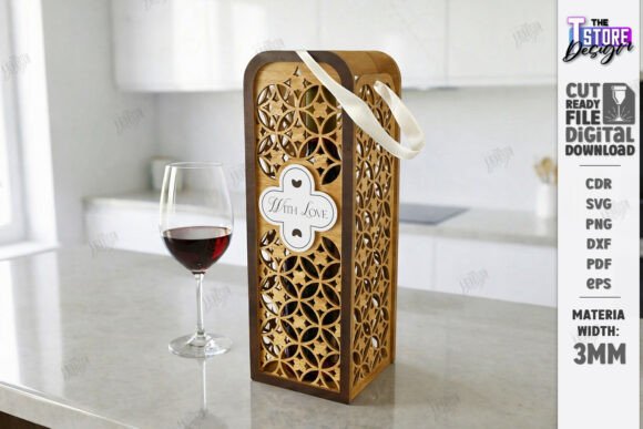 Wine Bottle Box Laser Cut Gift Box SVG Review